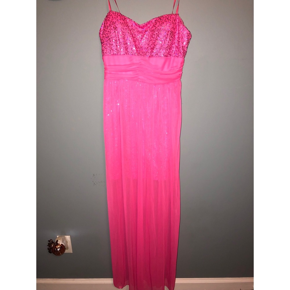 Pink Strapless Prom Dress